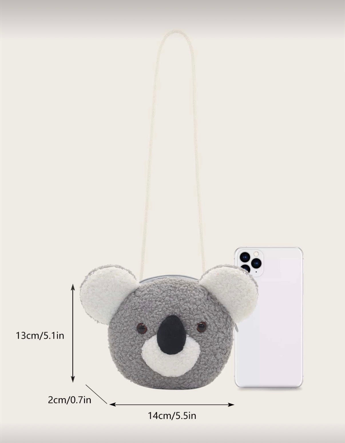 Grey Mouse Crossbody Bag
