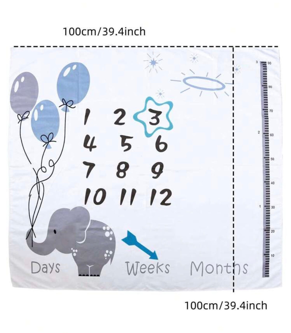 2 Pcs Milestone Photo Rug