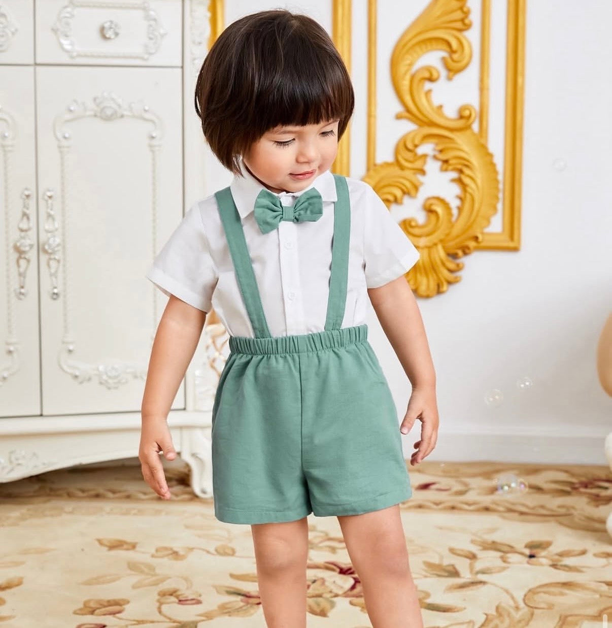 2 Pcs Set (Shirt With Bow & Bodysuit)