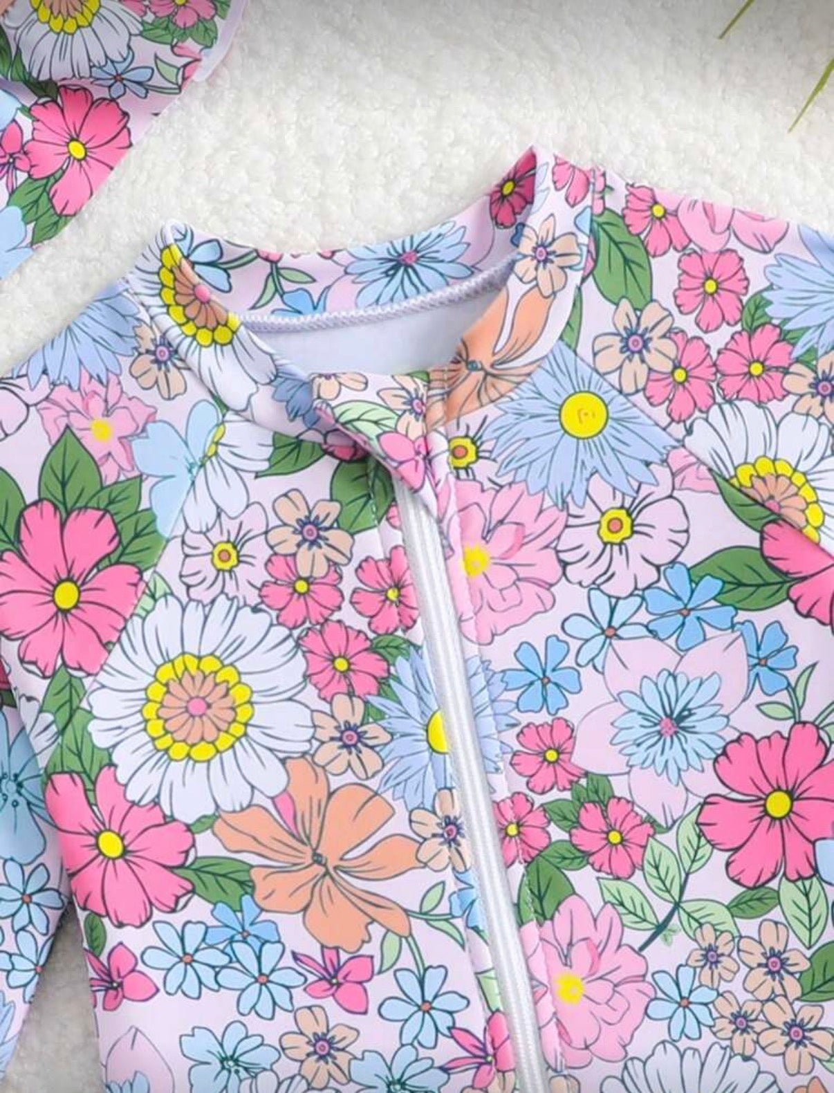 Long Sleeve Floral Swimsuit
