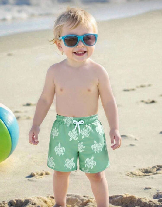 Green Printed Swim Short