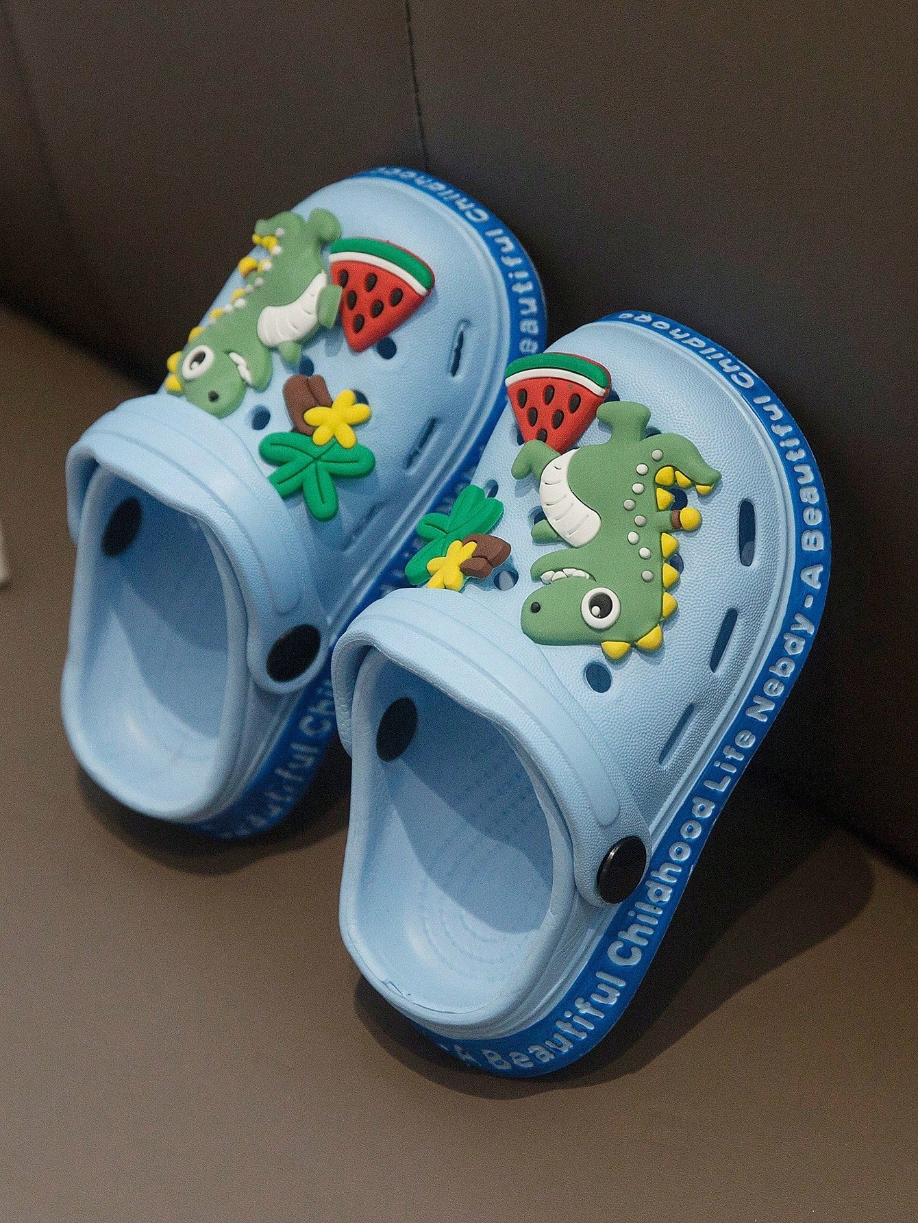 Blue Dinosaur Crocs