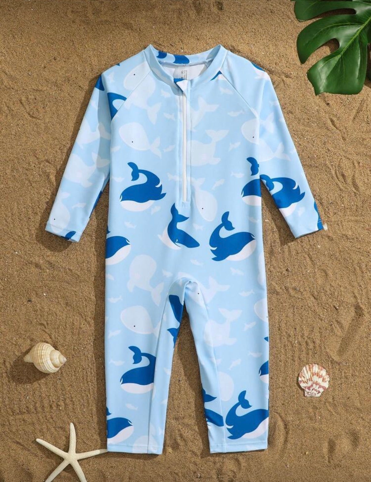 Blue Long Sleeve Swimsuit