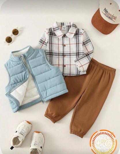 3 pcs set ( shirt & vest & pants )