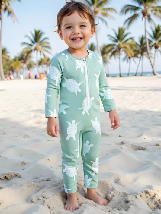 Green Long Sleeve Swimsuit