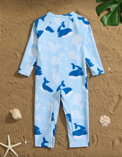 Blue Long Sleeve Swimsuit