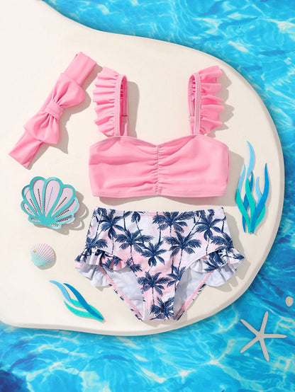 Pink Palm Bikini Swimsuit