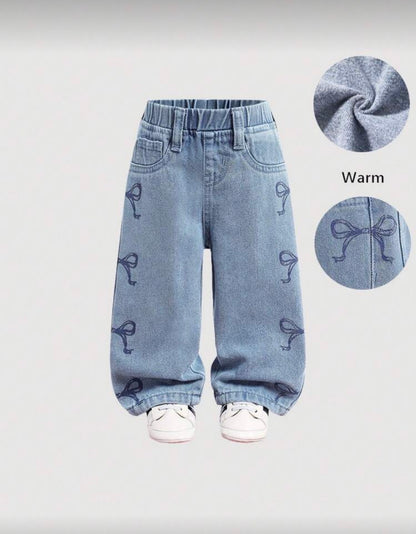 Blue Navy Bow Jeans