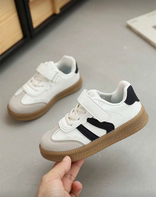 White in Black Sneakers