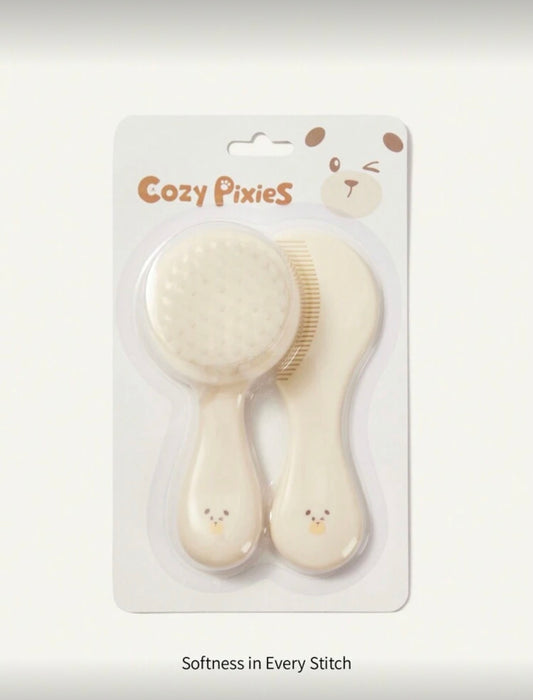 2 Pcs Beige Brush Set