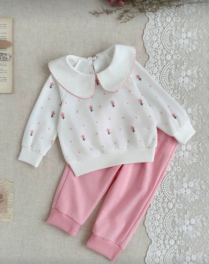 Pink 2 Pcs Set ( Sweatshirt & Pants )