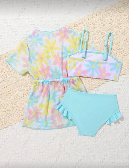 Blue Flowers Bikini Set