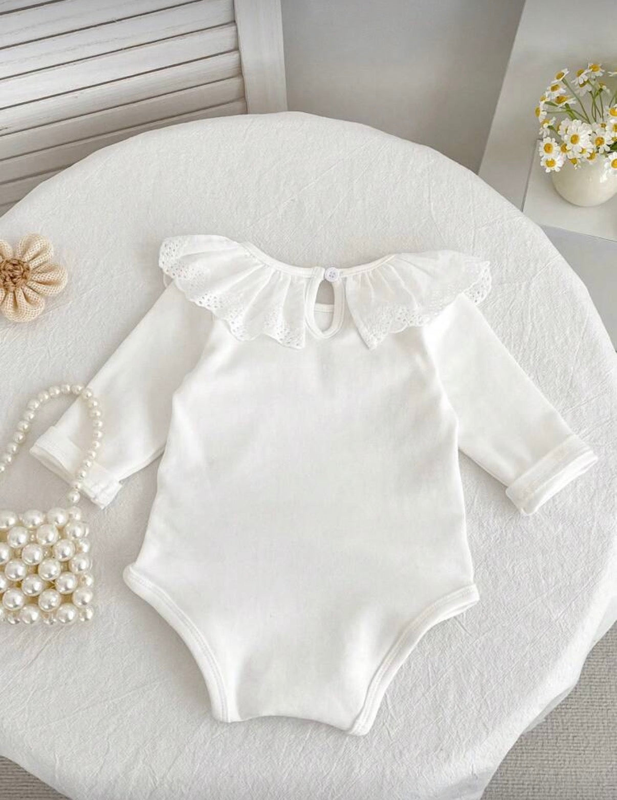 White Floral Bodysuit