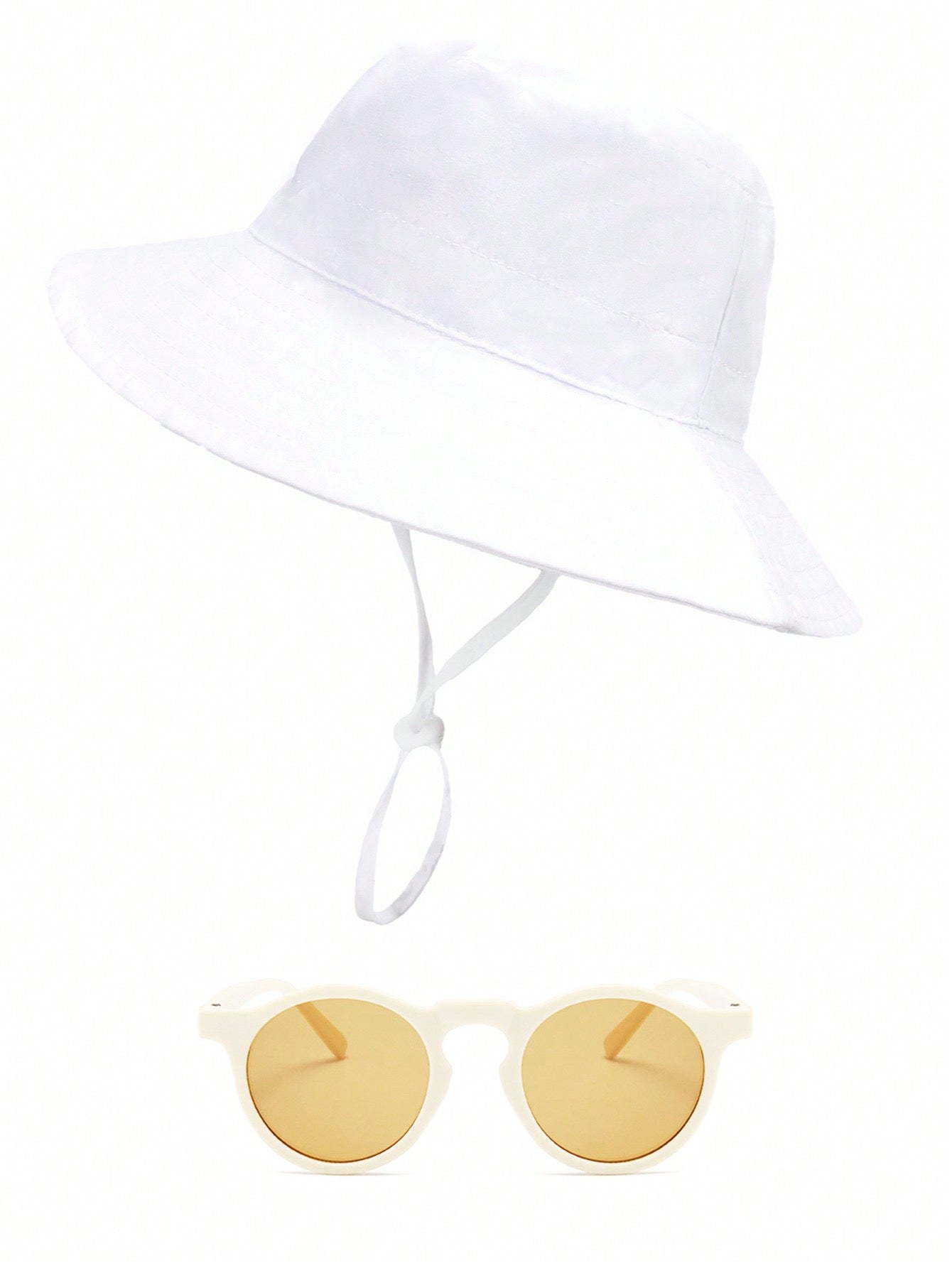 White Hat & Sunglasses Set