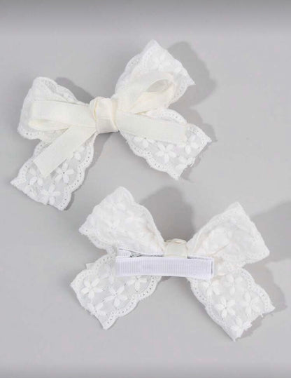 2 Pcs White Hairclips