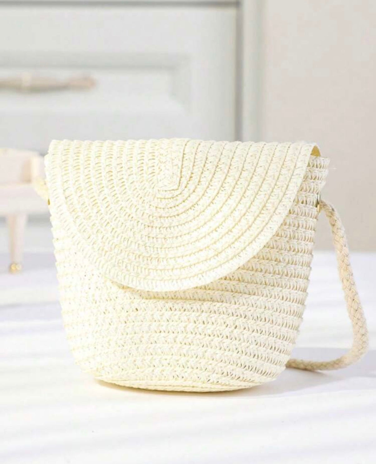 Off White Hat & Bag Set