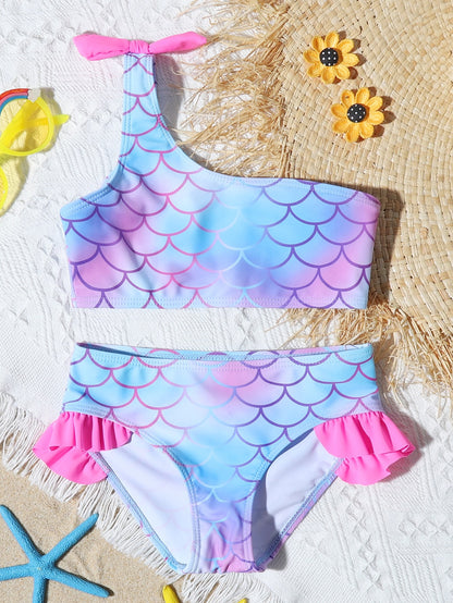 Fish One Shoulder Bikini Set