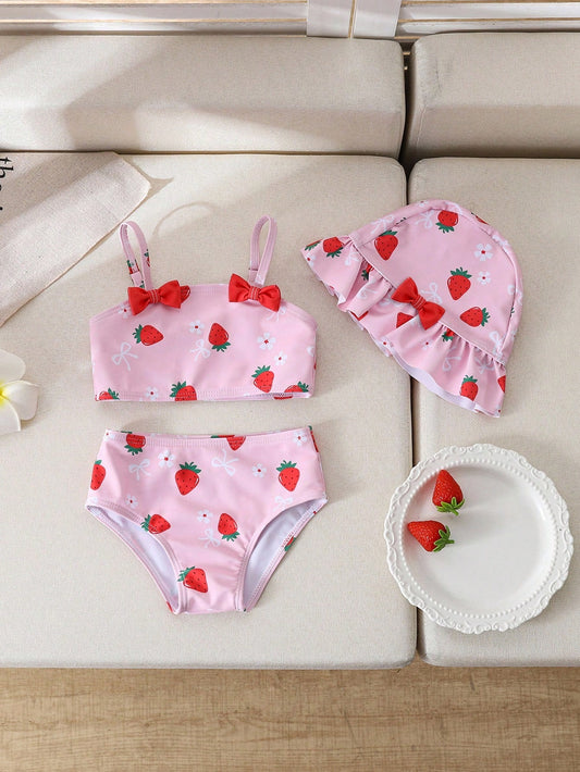 Strawberry Bikini & Hat Swimsuit