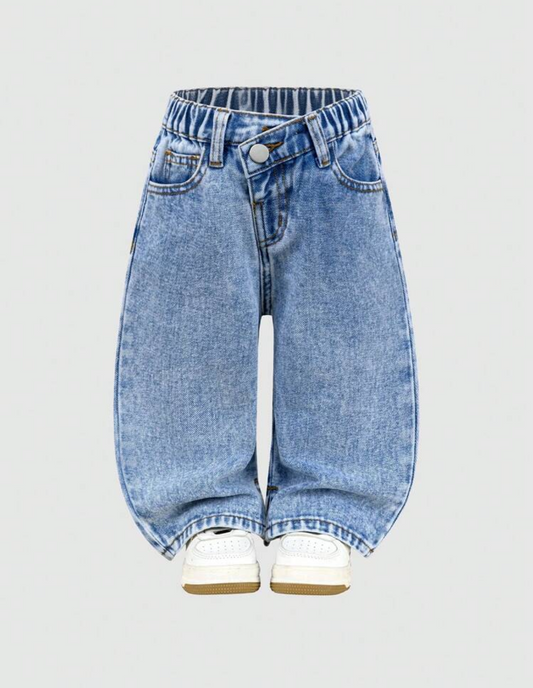 Straight Leg Blue Jeans