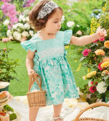 Light Green Ruffled Sleeve Dress
