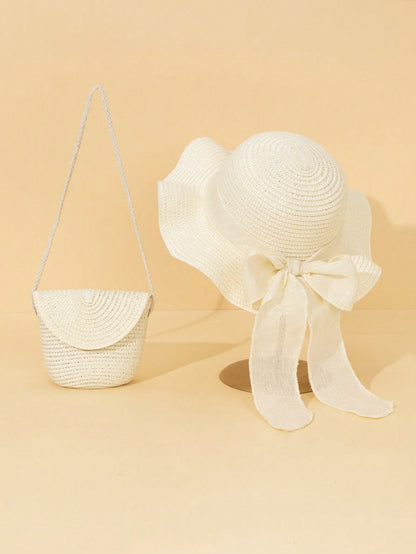 Off White Hat & Bag Set