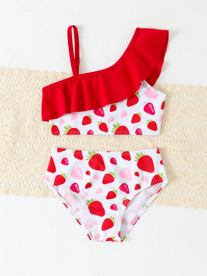 2 Pcs Strawberry Bikini Set