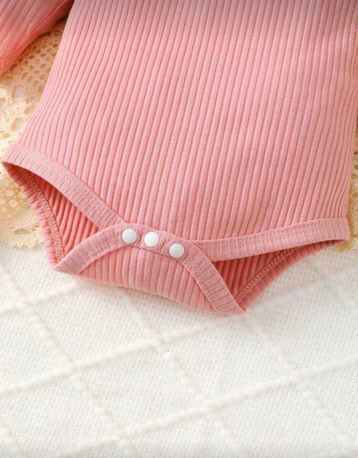 3 Pcs Set ( Trim Bodysuit & Plaid Dress & Headband )