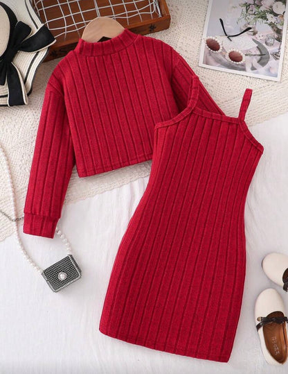 2 Pcs Set ( Pullover & Dress )