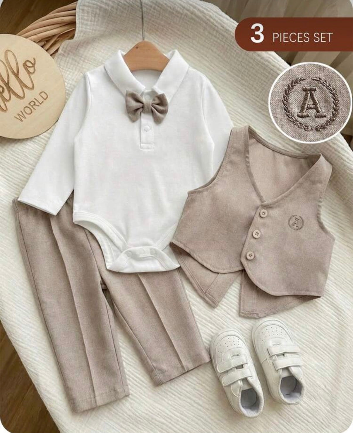 3 Pcs Set (Shirt & Vest & Pants)