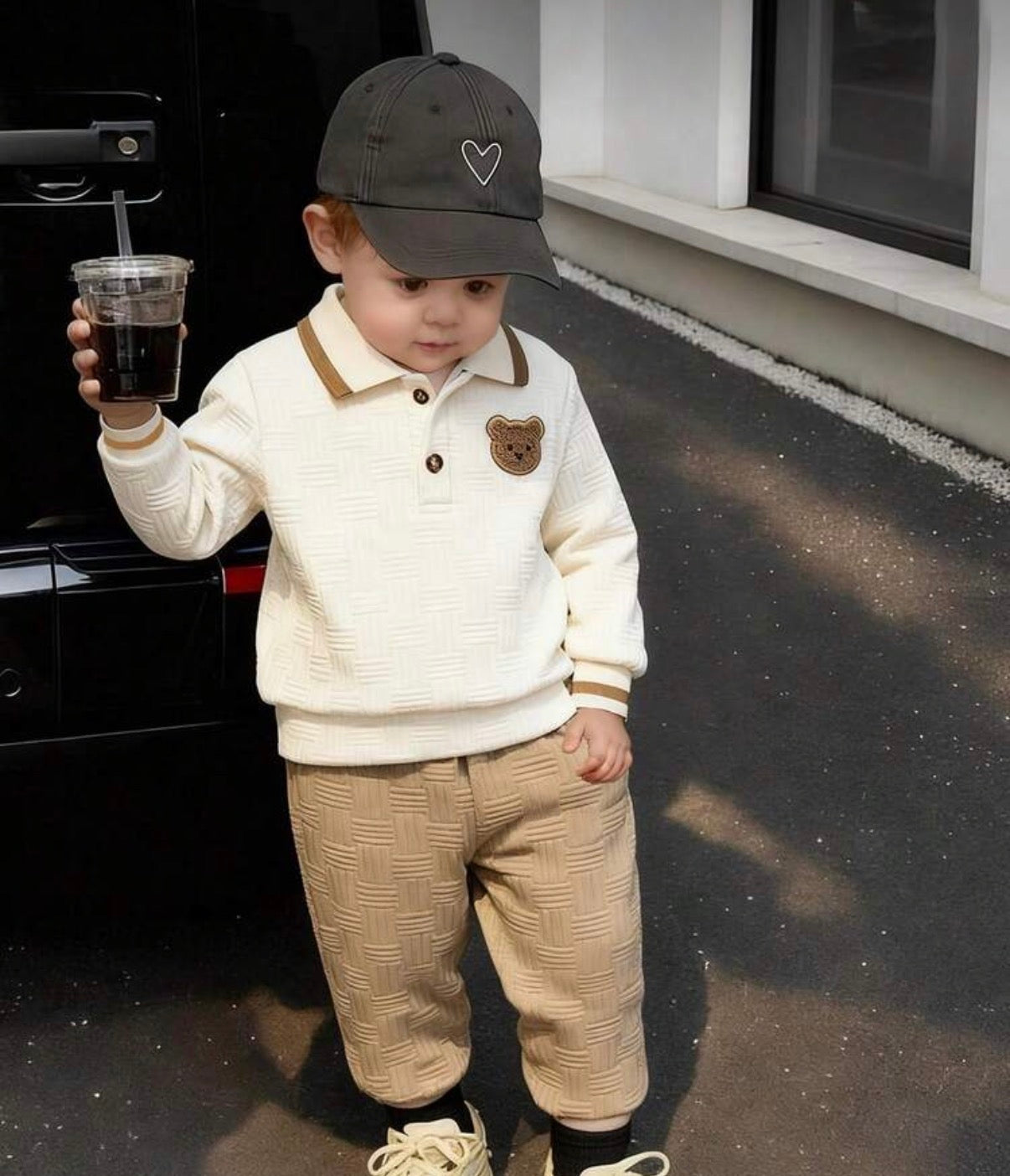 2 Pcs Jacquard Set ( Sweatshirt & Pants )