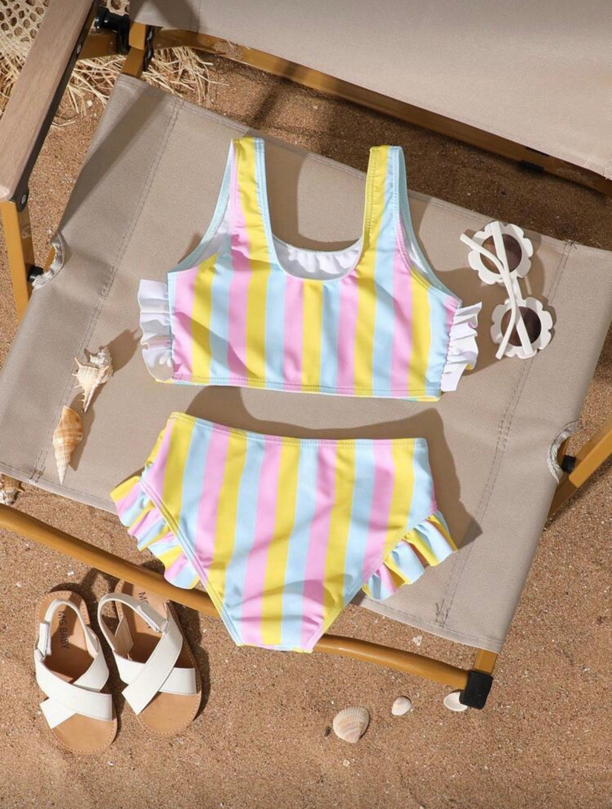 Unicorn Striped Bikini Set