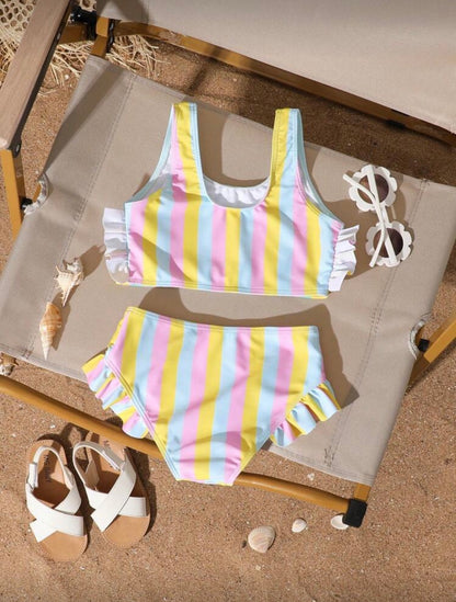 Unicorn Striped Bikini Set