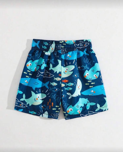 Navy Sharks Swim Short