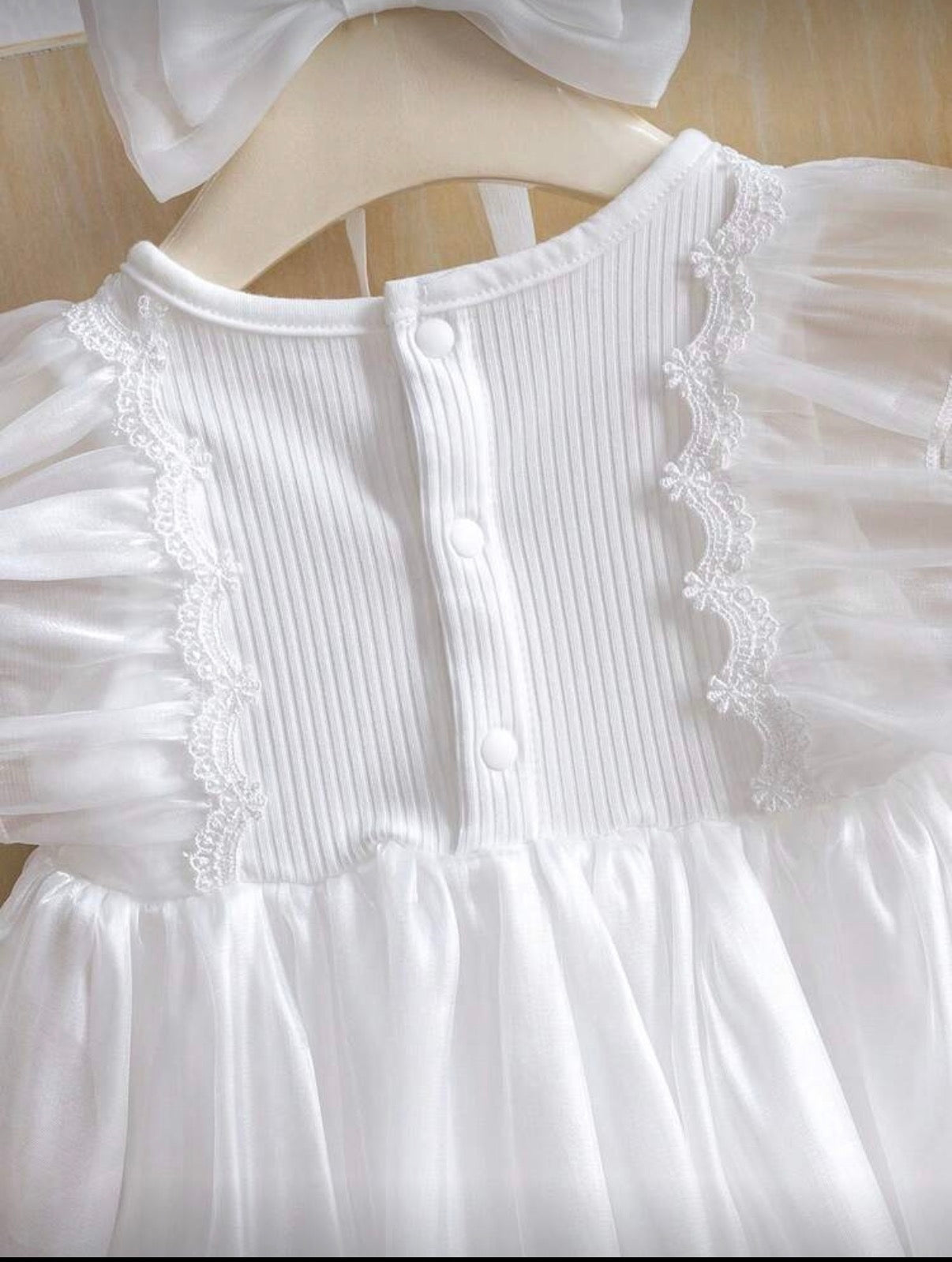 White Sleeveless 2 in 1  Dress & Bodysuit with Headband