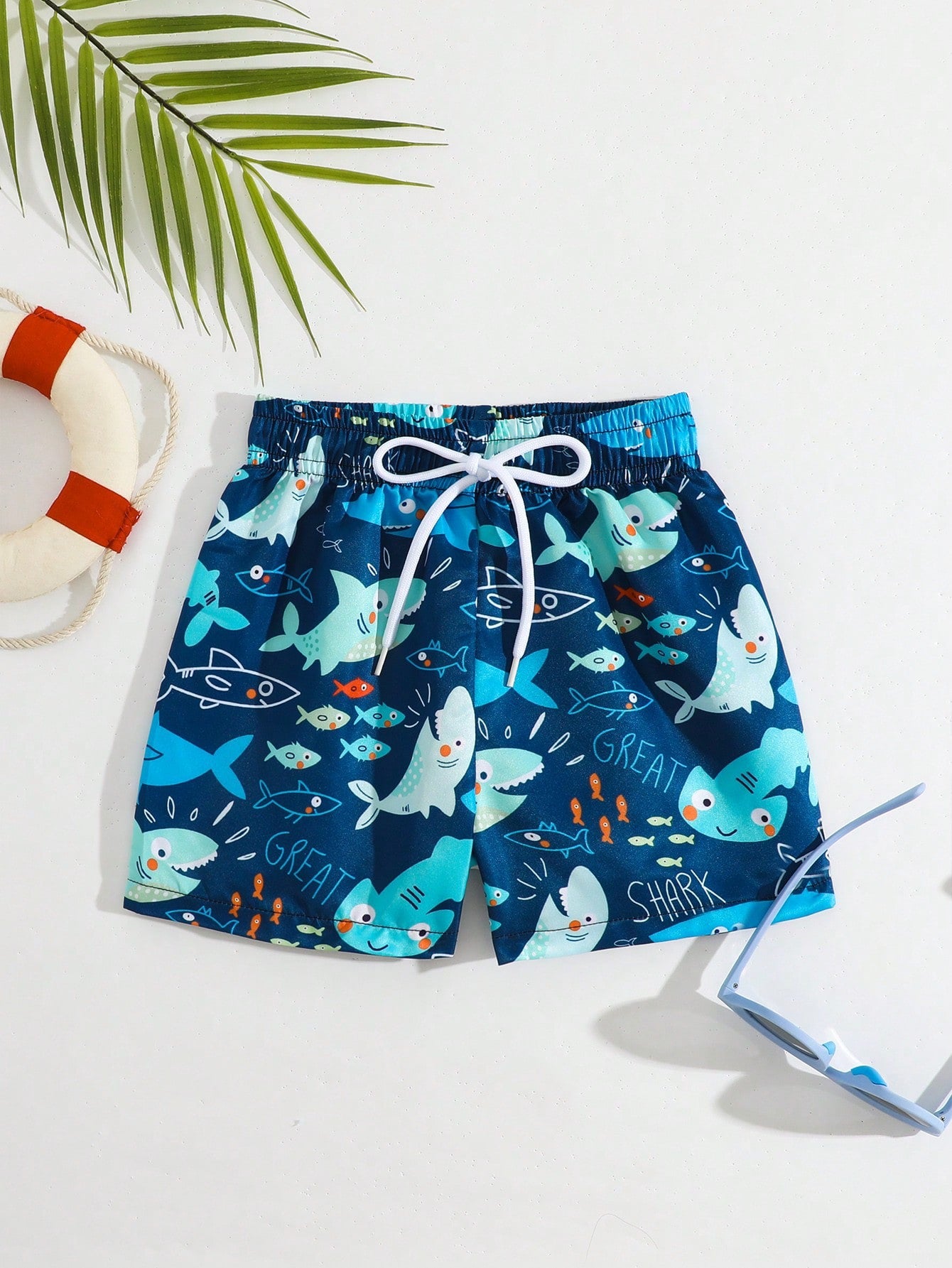 Navy Sharks Swim Short