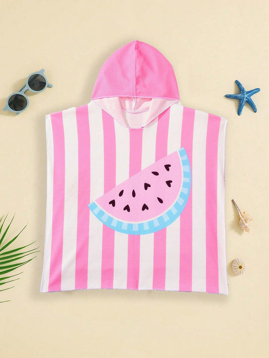 Pink Watermelon Hooded Beach Towel